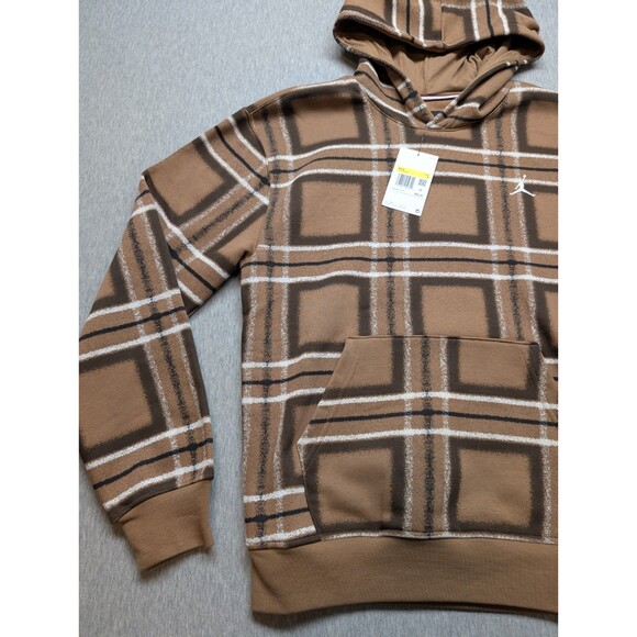 NWT Mens Nike Air Jordan Essentials Fleece Pullover Hoodie Brown Size SM $88 - Picture 2 of 8